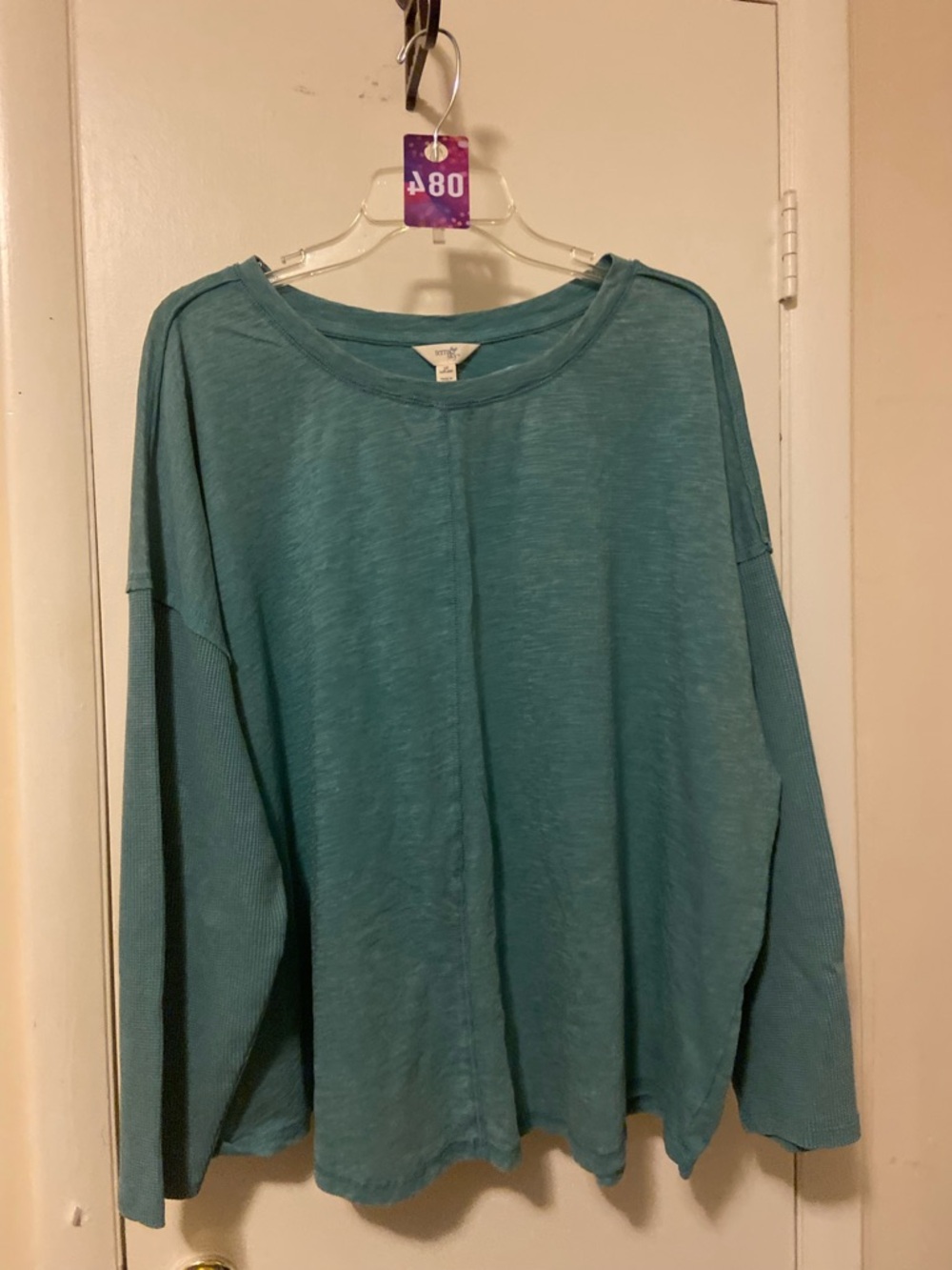 Terra & Sky Teal Long Sleeve Slub Tee
